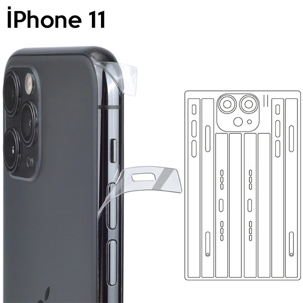 İPhone 11 6.1 Hidrojel Hayalet Yan Alt Üst Kamera Kaplama Film-(1903)