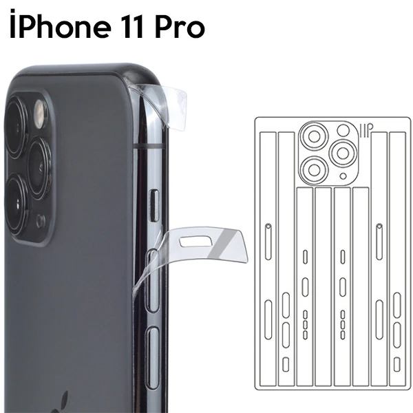 İPhone 11 Pro 5.8 Hidrojel Hayalet Yan Alt Üst Kamera Kaplama Film-(1903)