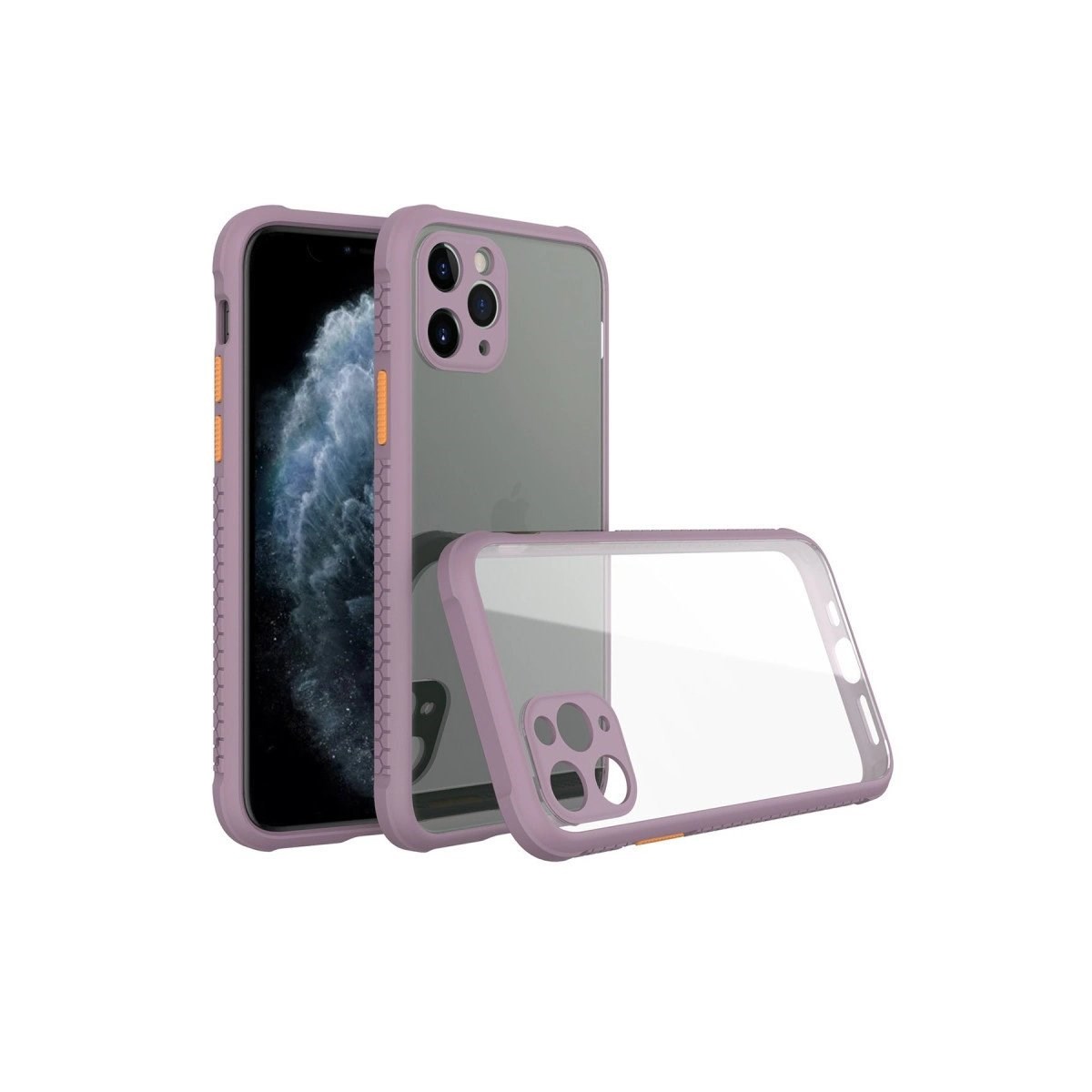İphone 11 Pro Kılıf Miami Şeffaf Silikon - Açık Mor
