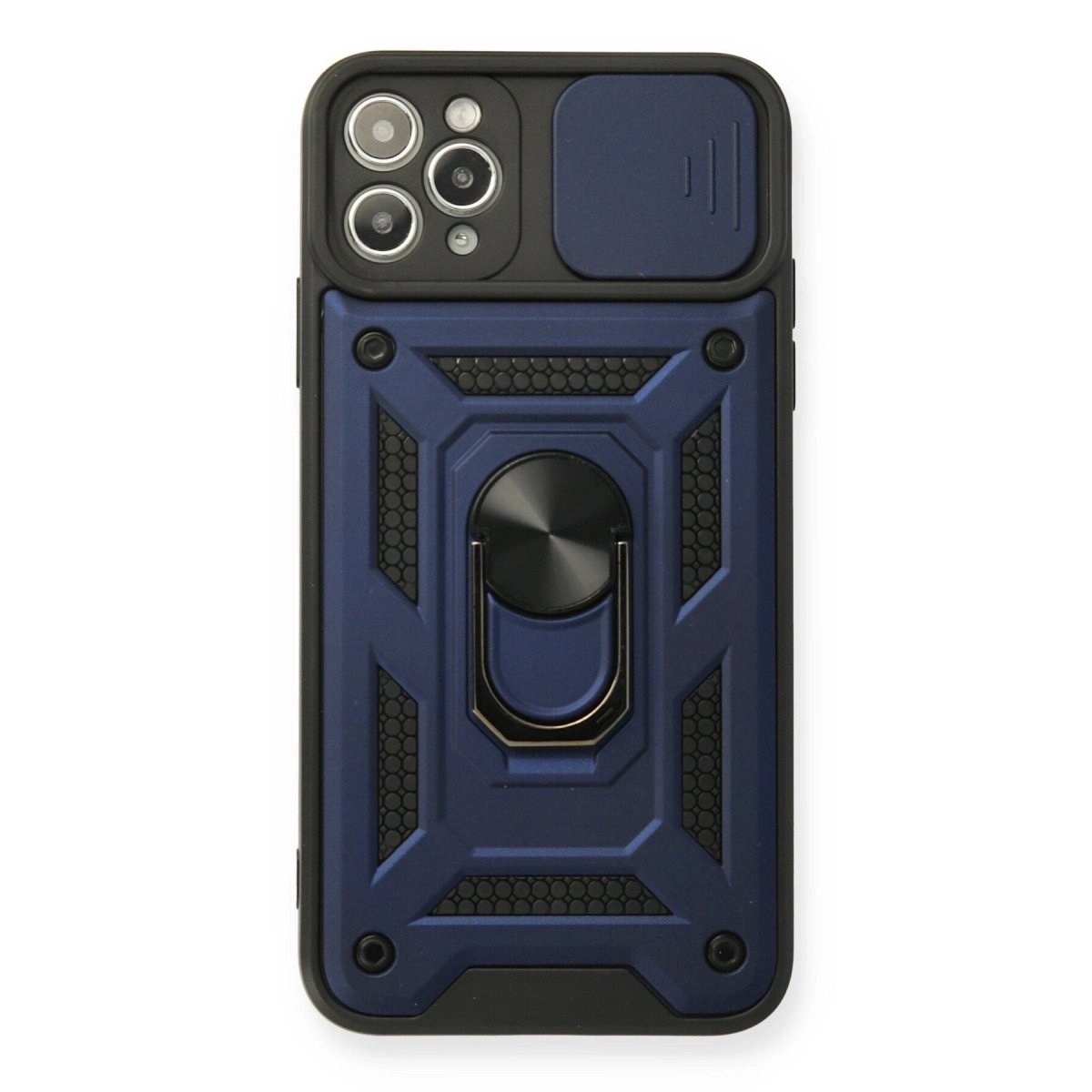 İphone 11 Pro Max Kılıf Pars Lens Yüzüklü Silikon - Lacivert