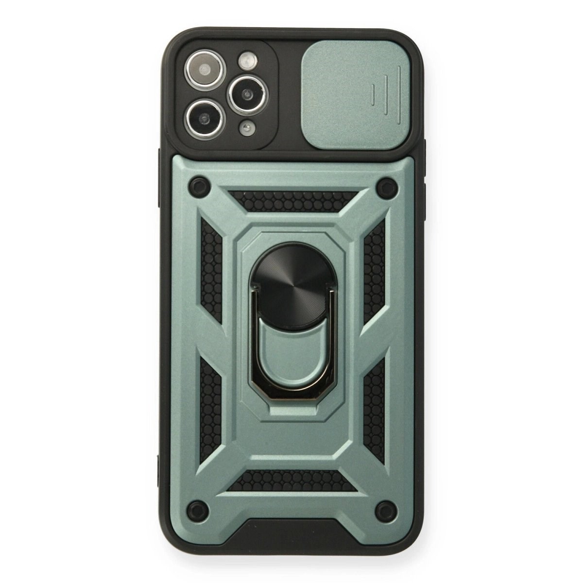İphone 11 Pro Max Kılıf Pars Lens Yüzüklü Silikon - Yeşil