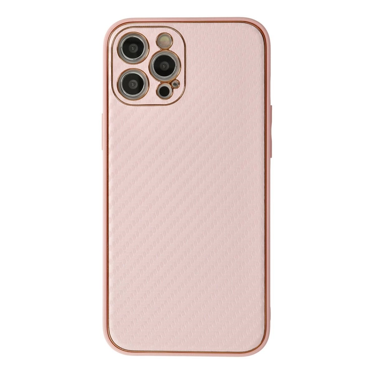 İphone 12 Pro Kılıf Coco Karbon Silikon - Pembe