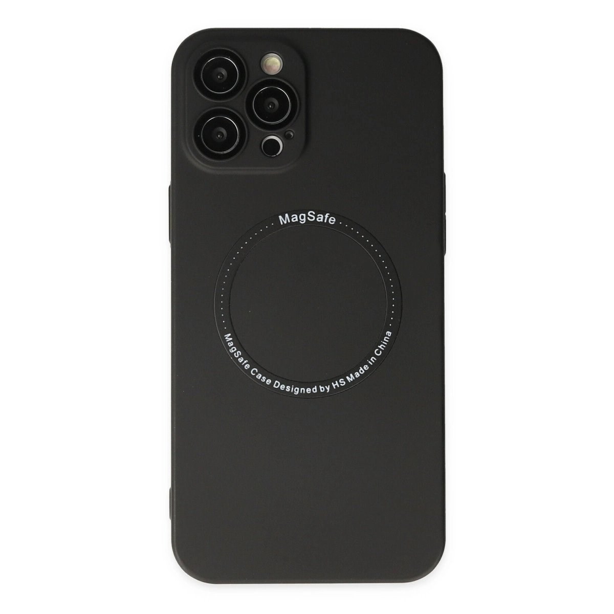 İphone 12 Pro Kılıf Jack Magneticsafe Lens Silikon - Siyah
