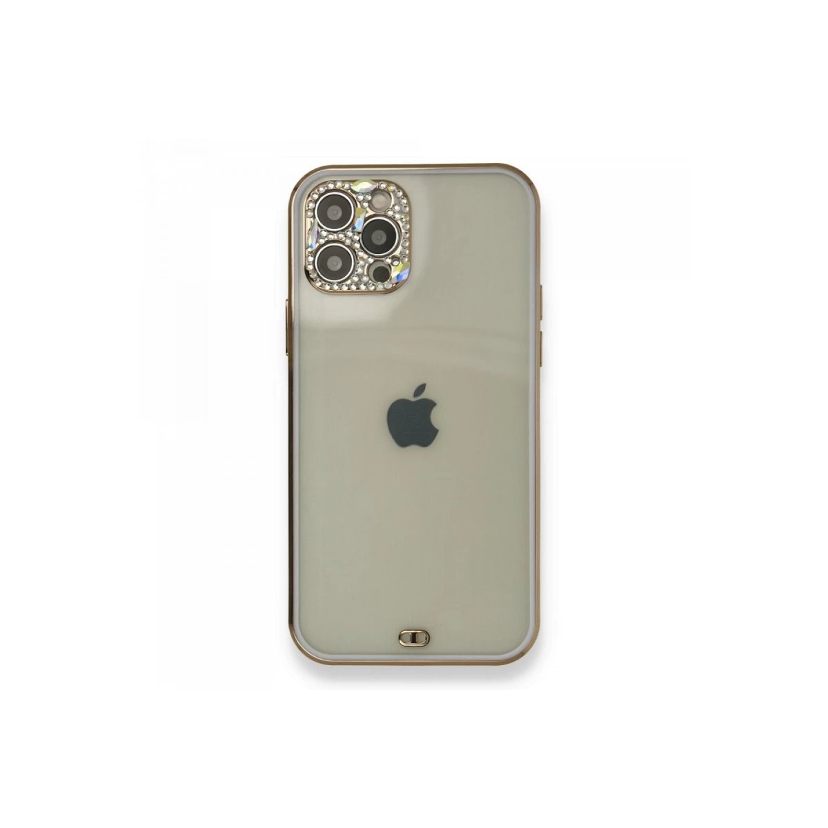 İphone 12 Pro Kılıf Liva Taşlı Silikon - Mor