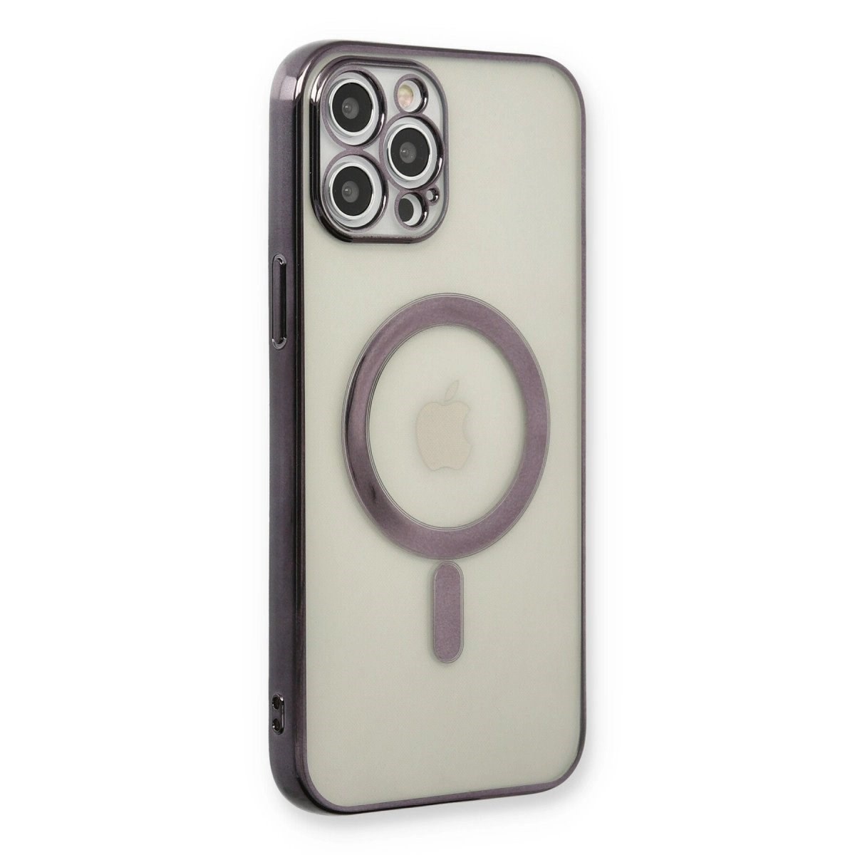 İphone 12 Pro Kılıf Magneticsafe Lazer Silikon - Siyah