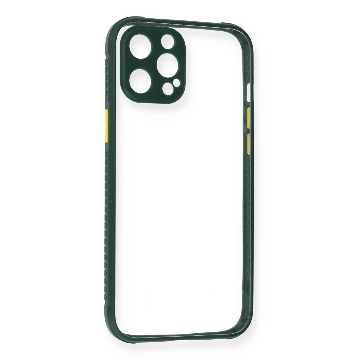 İphone 12 Pro Kılıf Miami Şeffaf Silikon - Koyu Yeşil