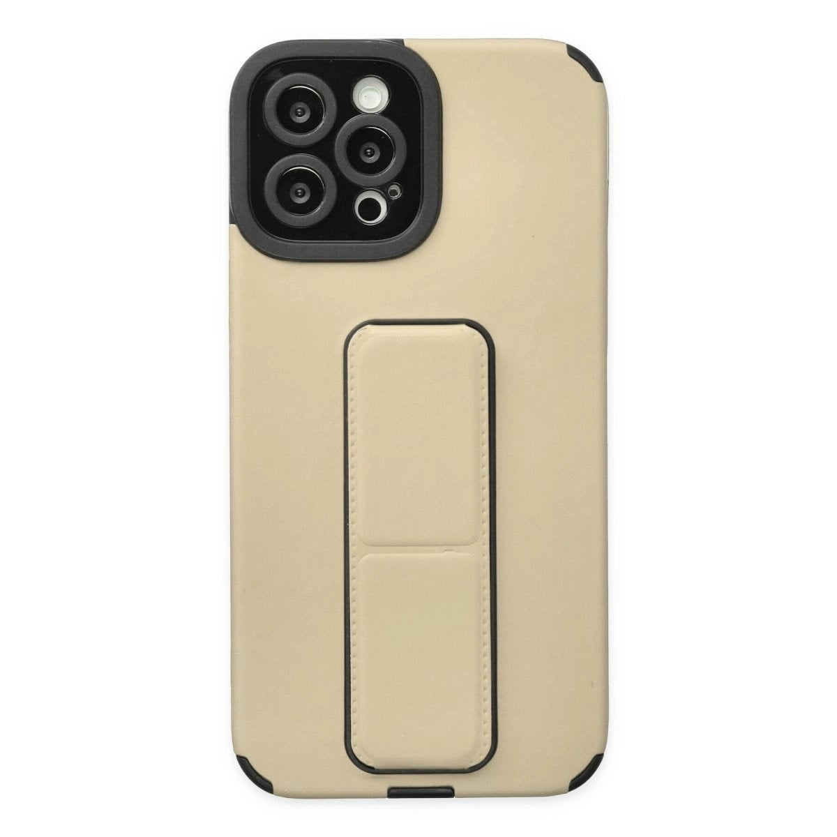 İphone 12 Pro Max Kılıf Mega Standlı Silikon - Gold
