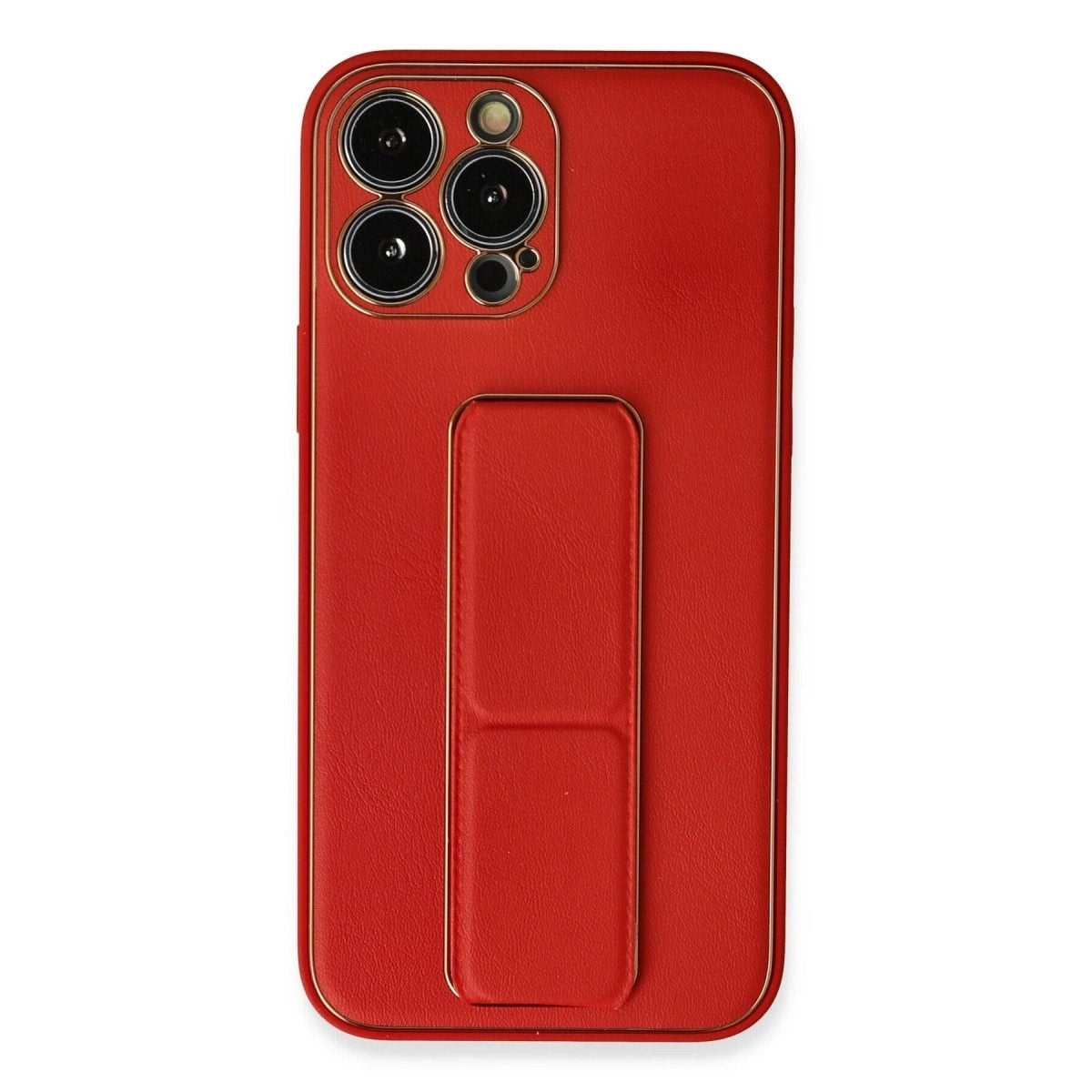 İphone 13 Pro Kılıf Coco Deri Standlı Kapak - Kırmızı