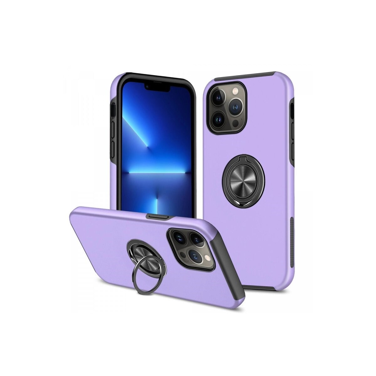 İphone 13 Pro Kılıf Elit Yüzüklü Kapak - Mor