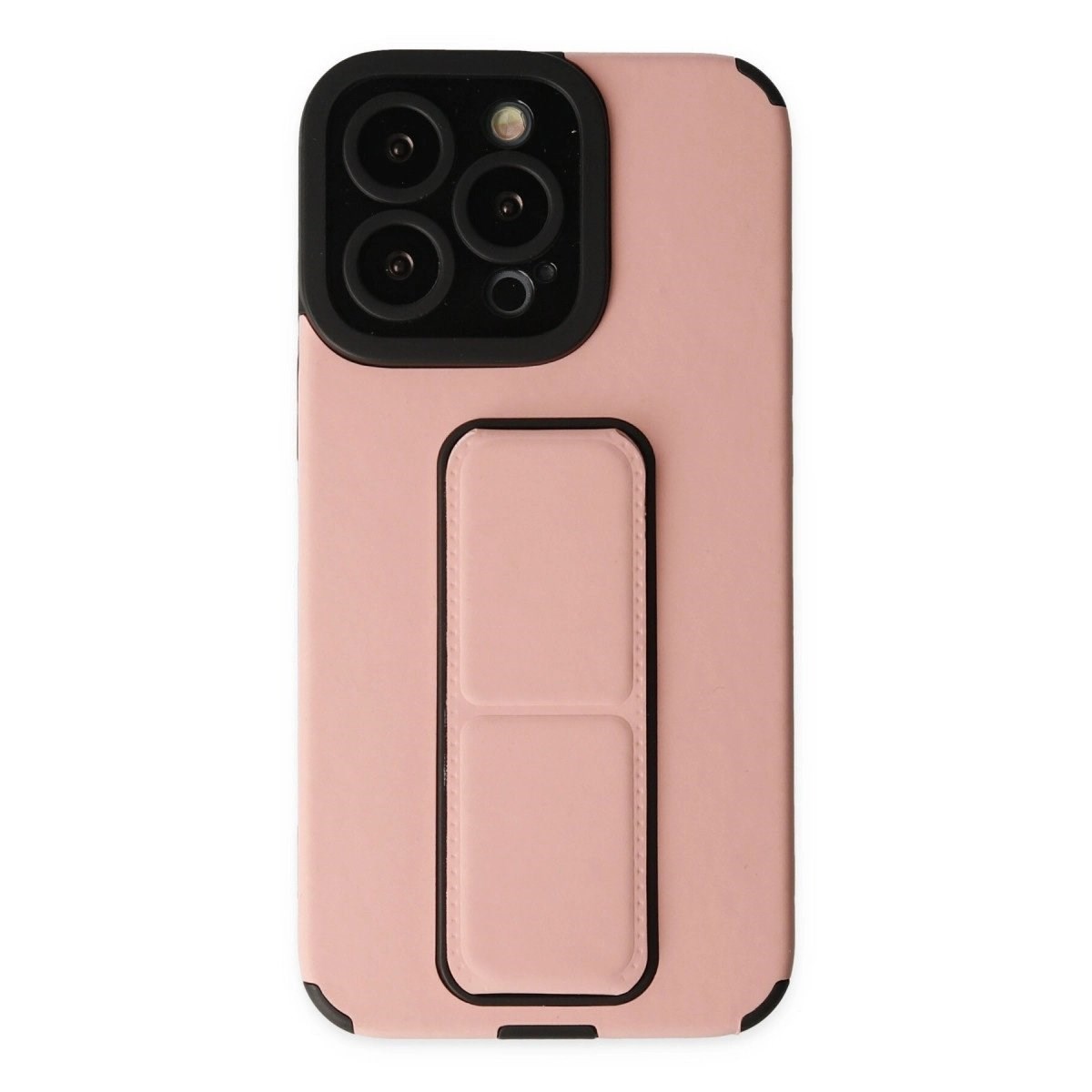 İphone 13 Pro Kılıf Mega Standlı Silikon - Pudra