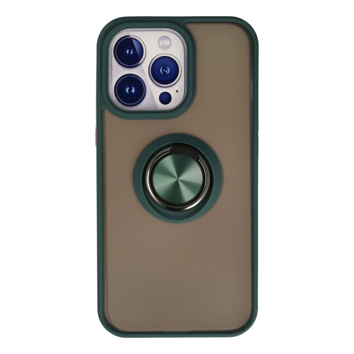 İphone 13 Pro Kılıf Montreal Yüzüklü Silikon Kapak - Yeşil