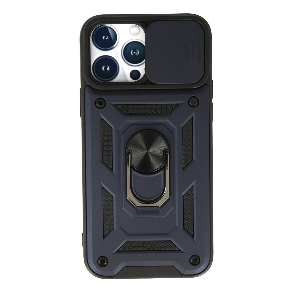 İphone 13 Pro Kılıf Pars Lens Yüzüklü Silikon - Lacivert