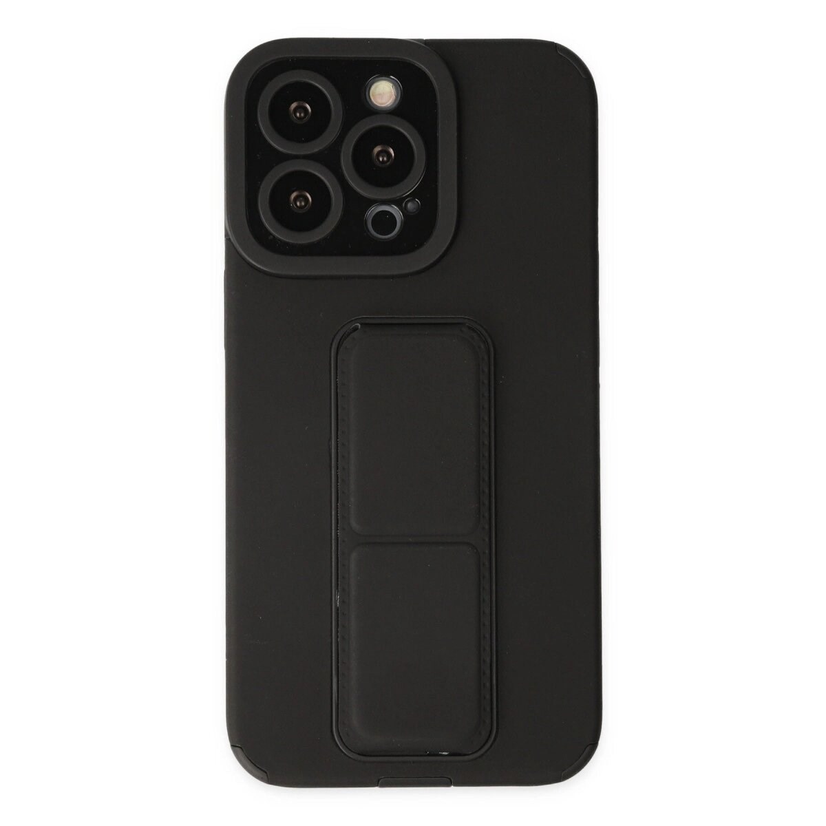 İphone 13 Pro Max Kılıf Mega Standlı Silikon - Siyah