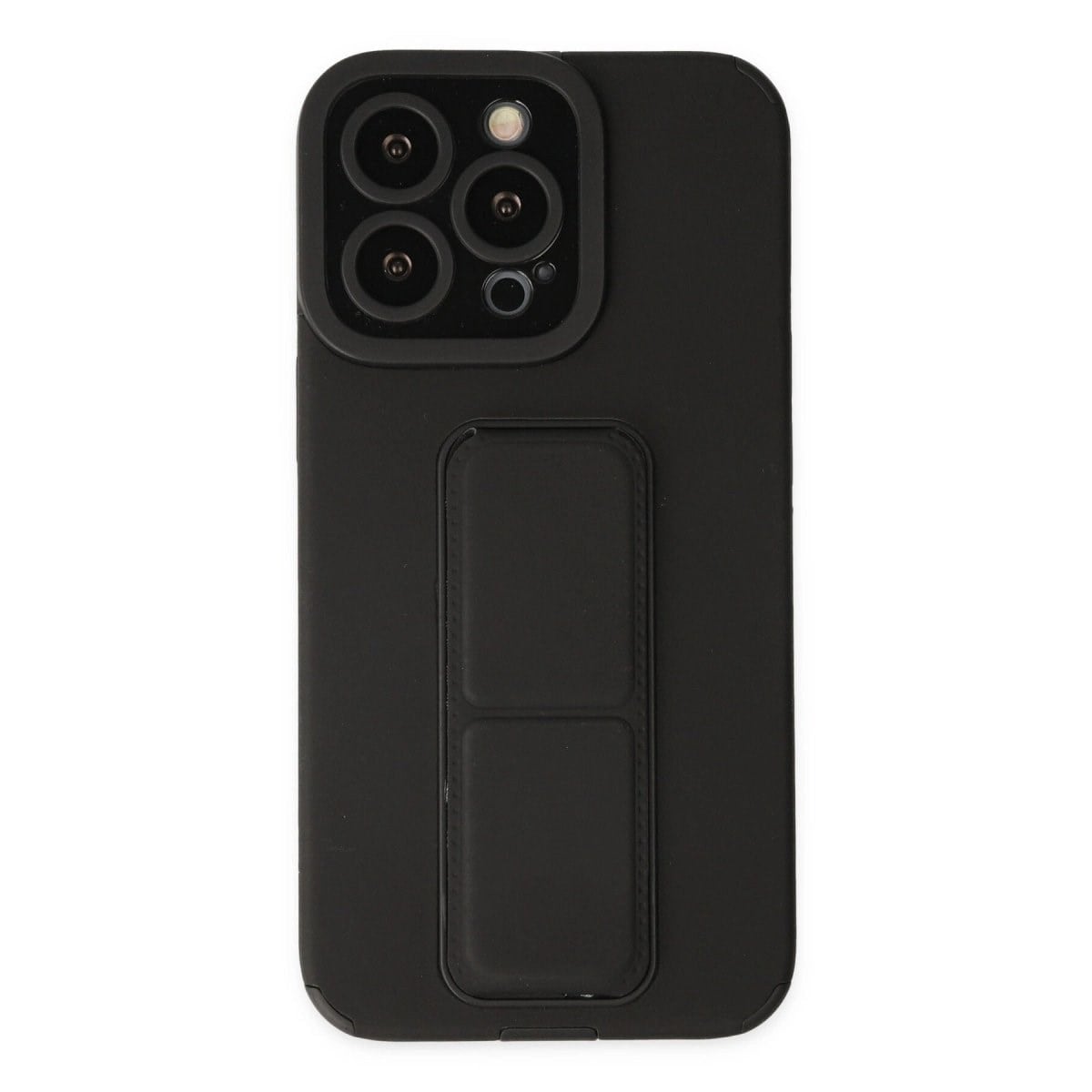 İphone 13 Pro Max Kılıf Mega Standlı Silikon - Siyah