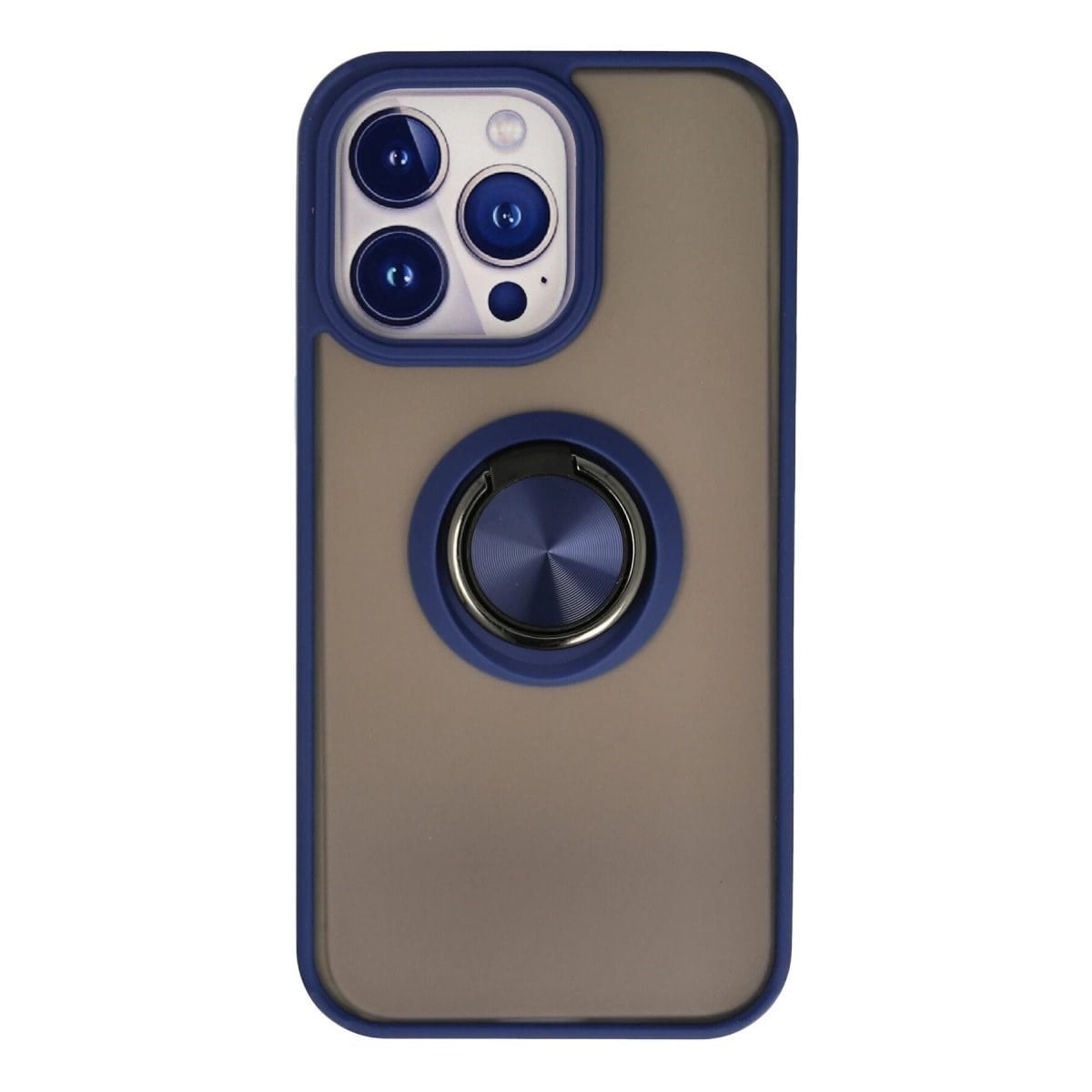 İphone 13 Pro Max Kılıf Montreal Yüzüklü Silikon Kapak - Lacivert