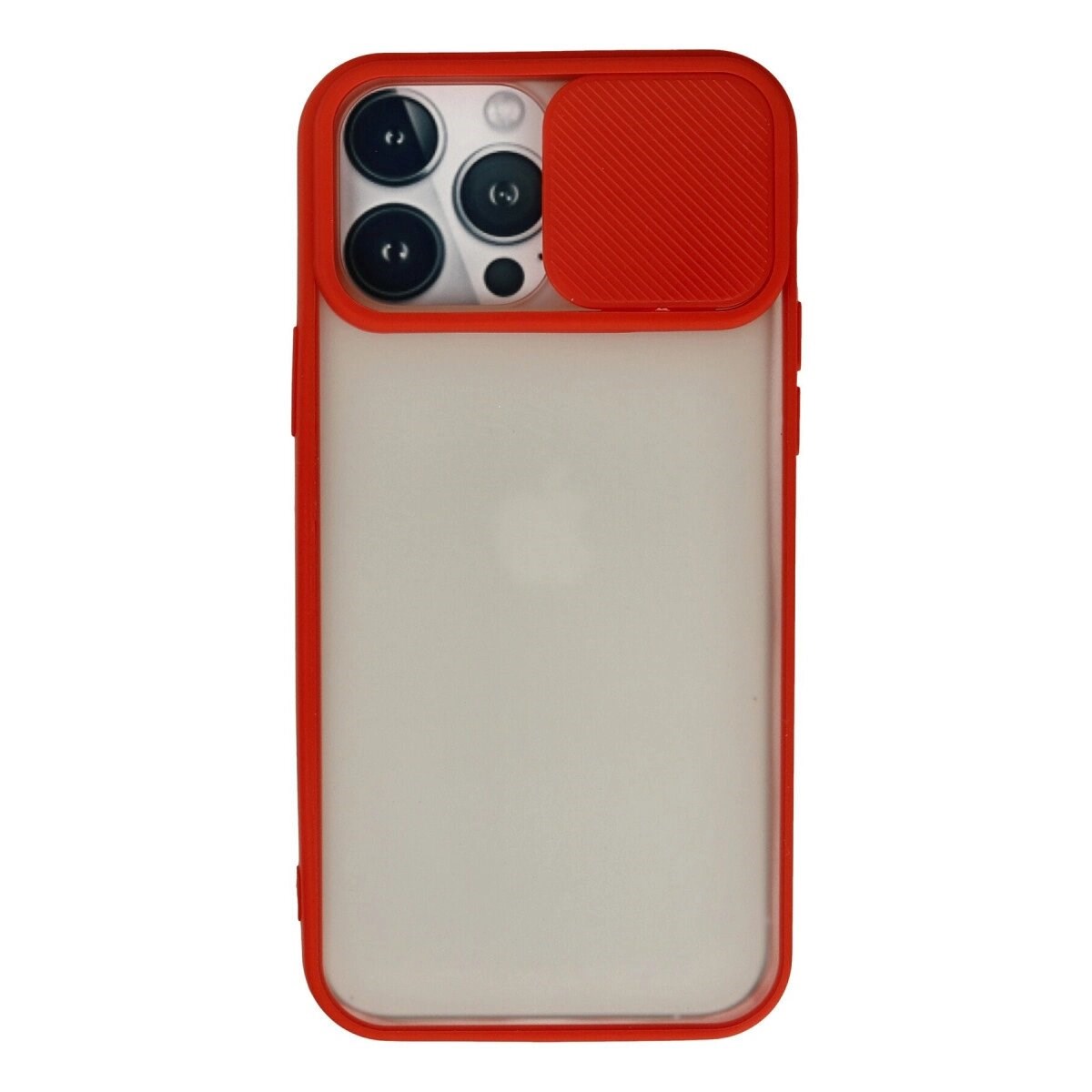 İphone 13 Pro Max Kılıf Palm Buzlu Kamera Sürgülü Silikon - Kırmızı