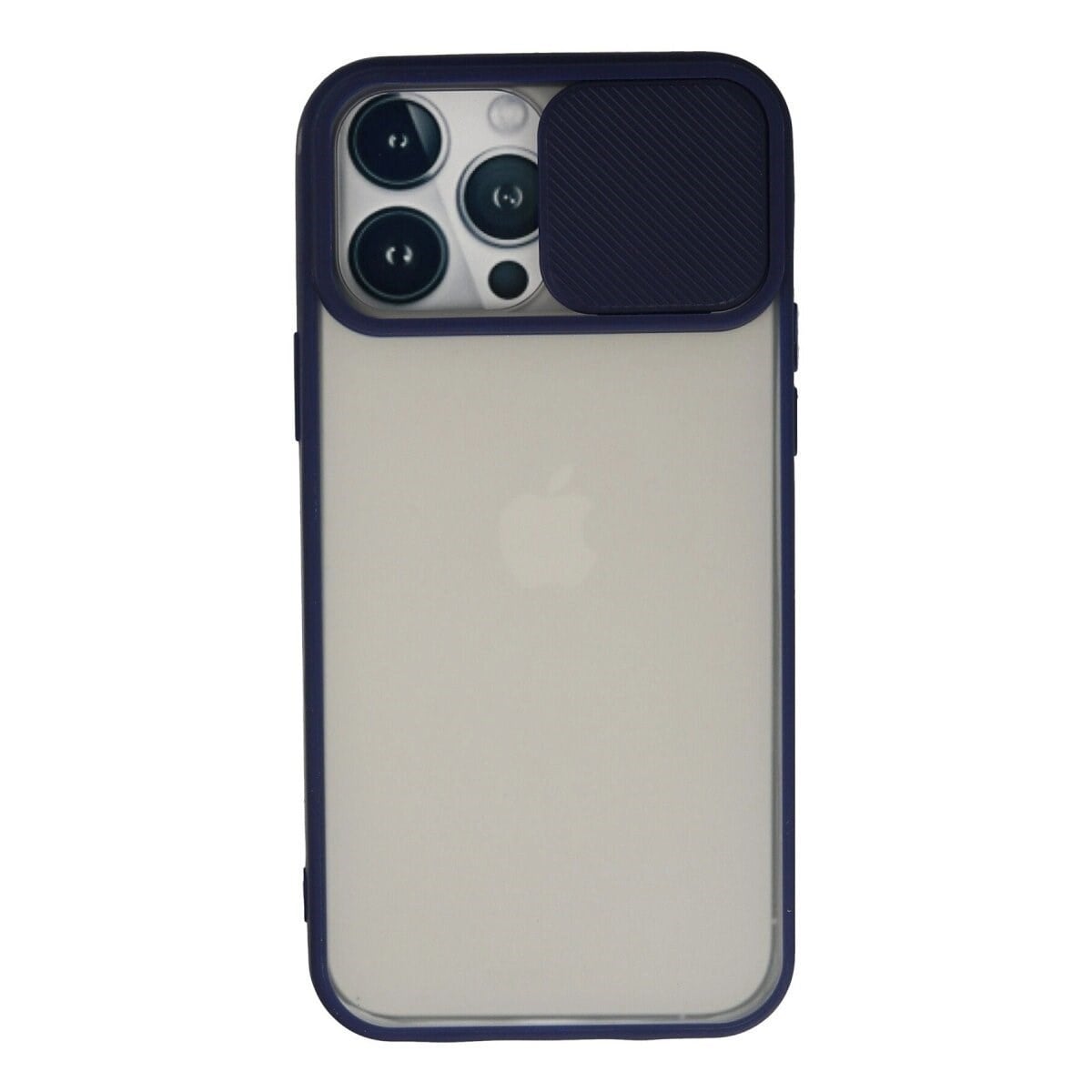 İphone 13 Pro Max Kılıf Palm Buzlu Kamera Sürgülü Silikon - Lacivert