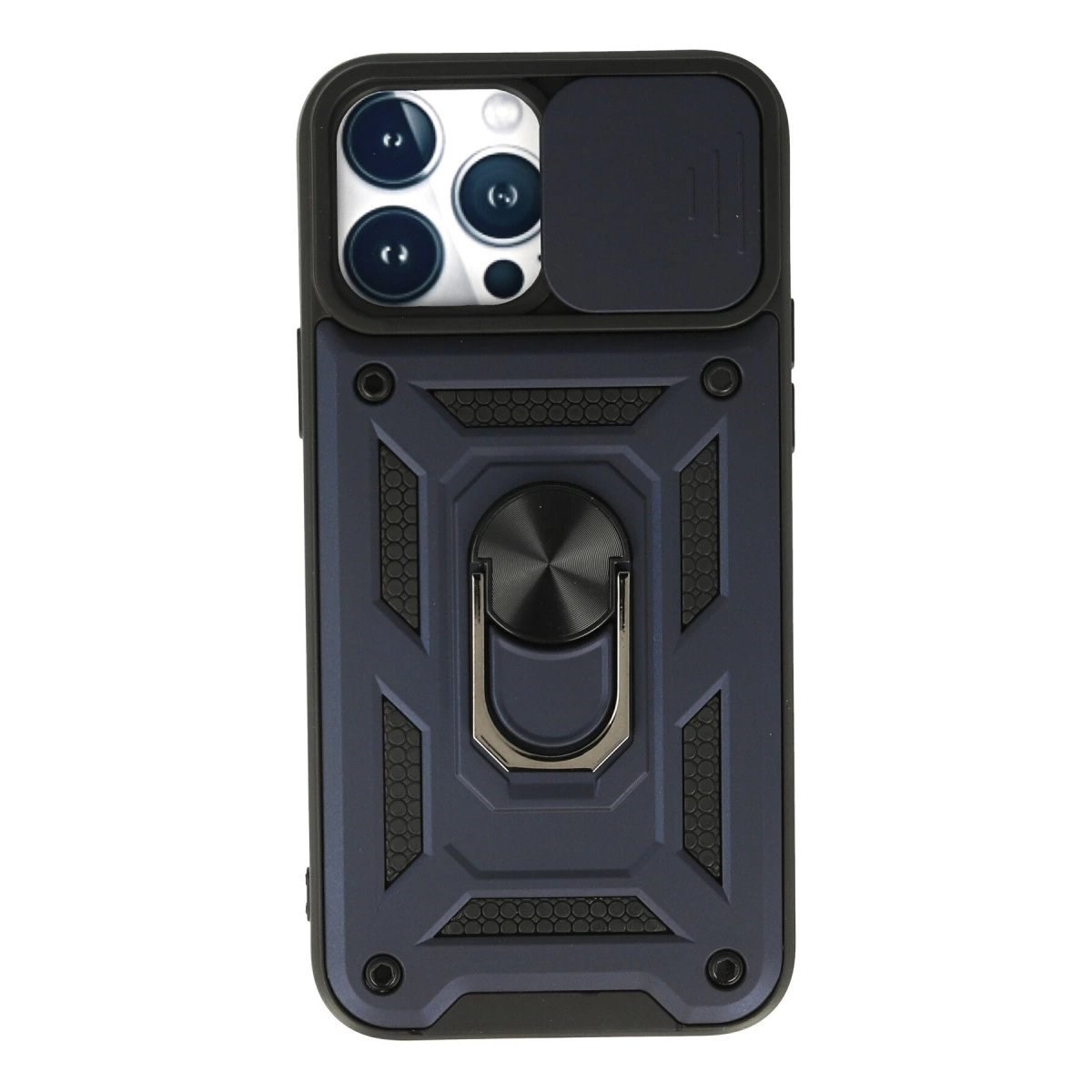 İphone 13 Pro Max Kılıf Pars Lens Yüzüklü Silikon - Lacivert