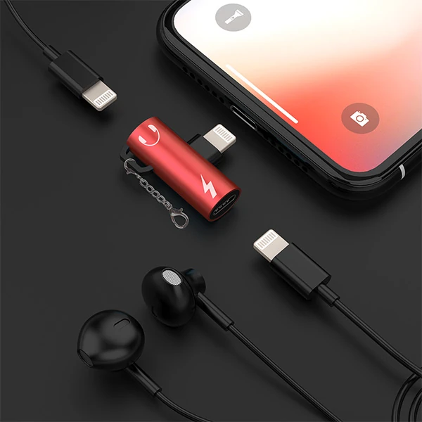 İPhone 14-13-12-11 Dual Lightning Girişli Şarj Dönüştürücü Başlık Adaptör-(1903)