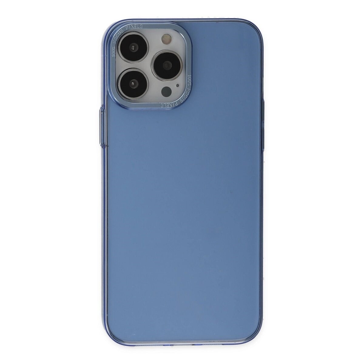 İphone 14 Pro Kılıf Anka Pc Sert Metal Kapak - Mavi