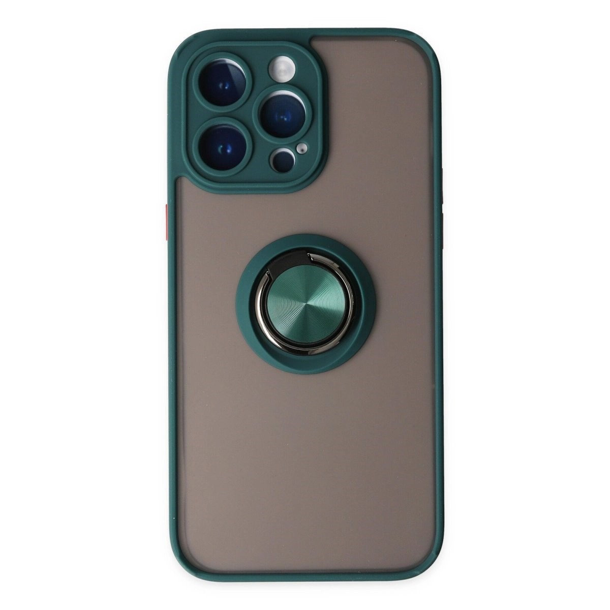 İphone 14 Pro Kılıf Montreal Yüzüklü Silikon Kapak - Yeşil