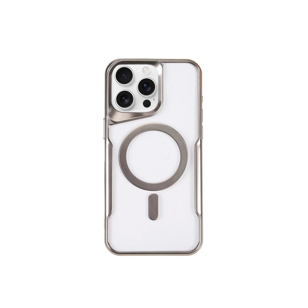 İphone 14 Pro Max Kılıf Boyi Magsafe Silikon Kapak - Gümüş