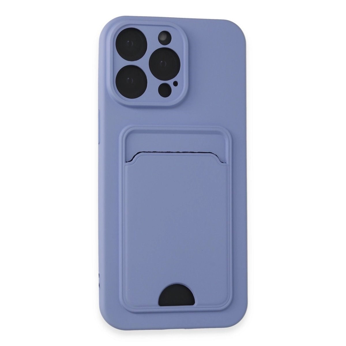 İphone 14 Pro Max Kılıf Kelvin Kartvizitli Silikon - Lila