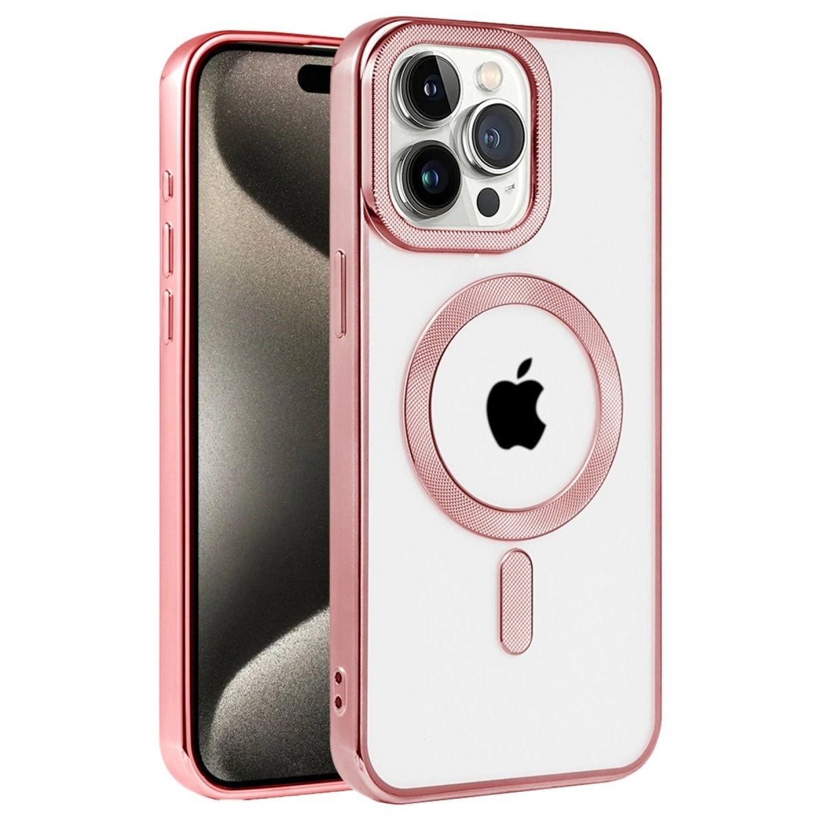 İphone 14 Pro Max Kılıf Kronos Magsafe Kapak - Rose Gold