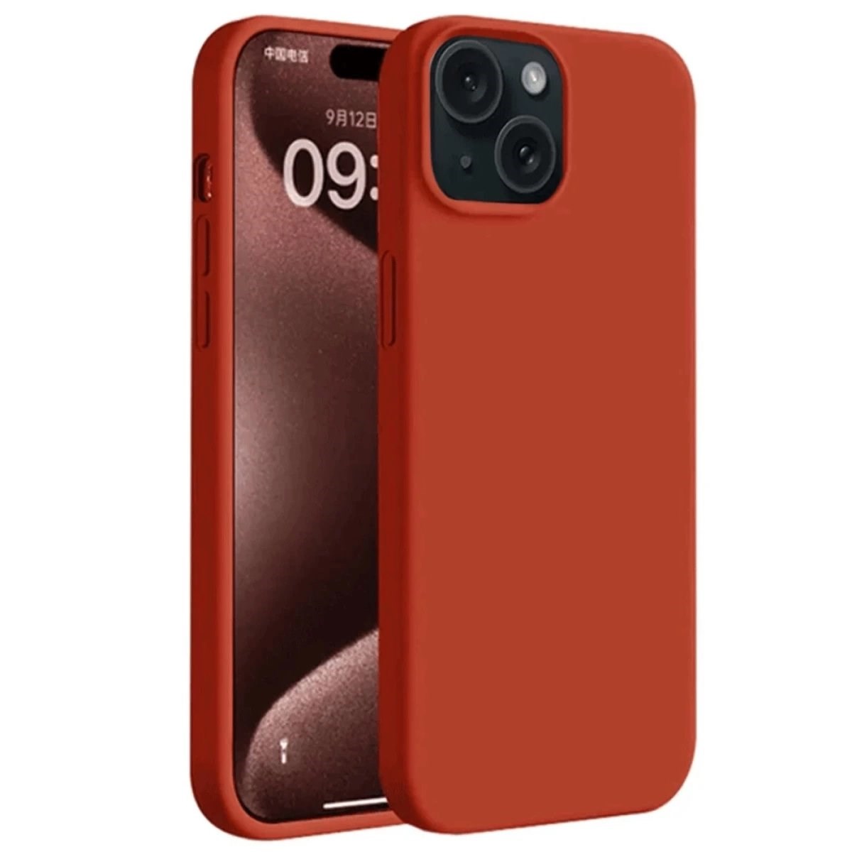 İphone 15 Plus Kılıf First Silikon - Kırmızı