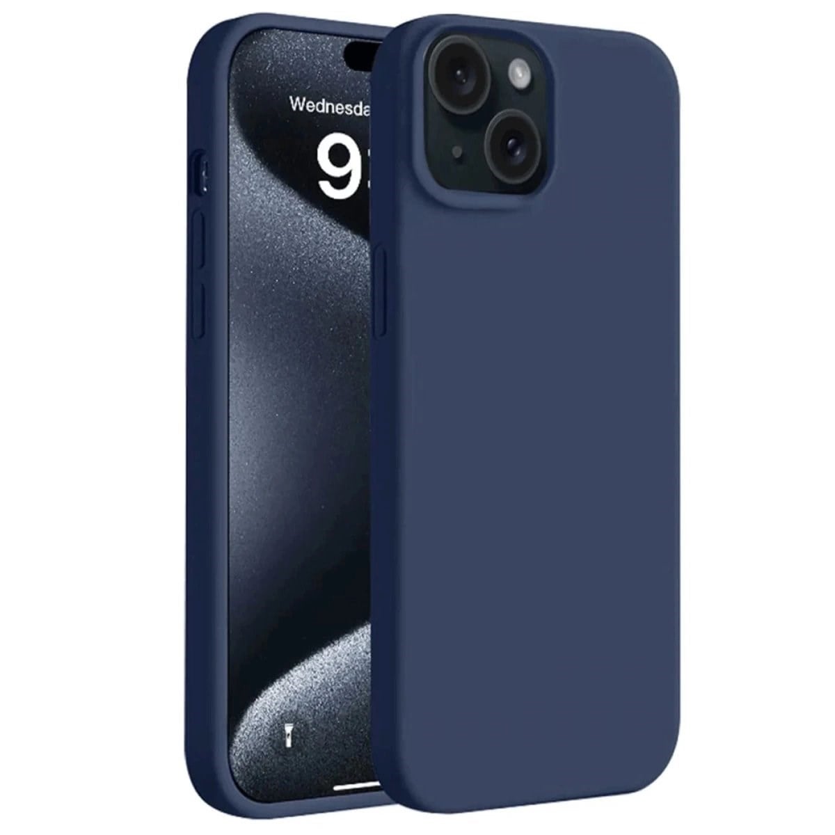 İphone 15 Plus Kılıf First Silikon - Lacivert