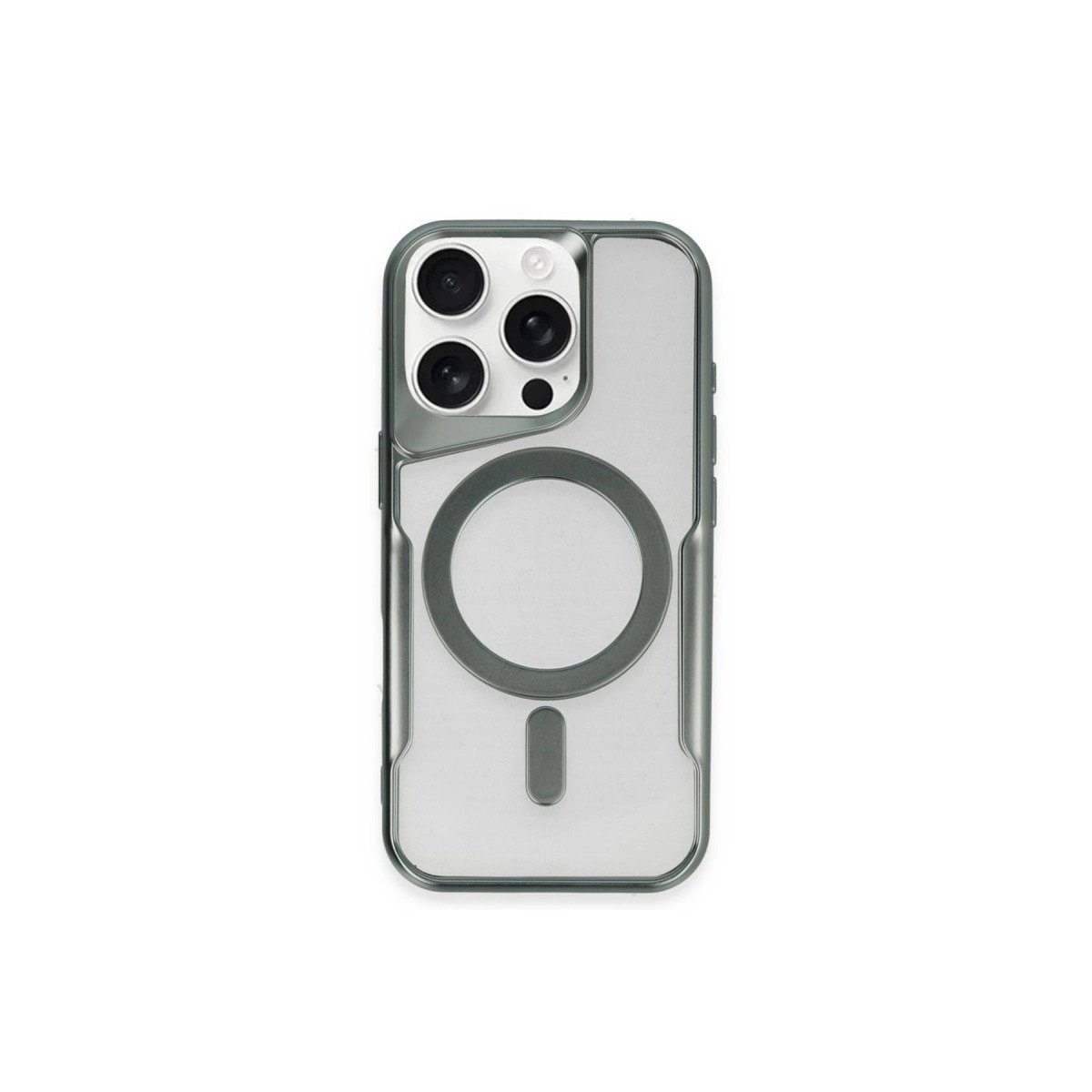 İphone 15 Pro Max Kılıf Boyi Magsafe Silikon Kapak - Yeşil