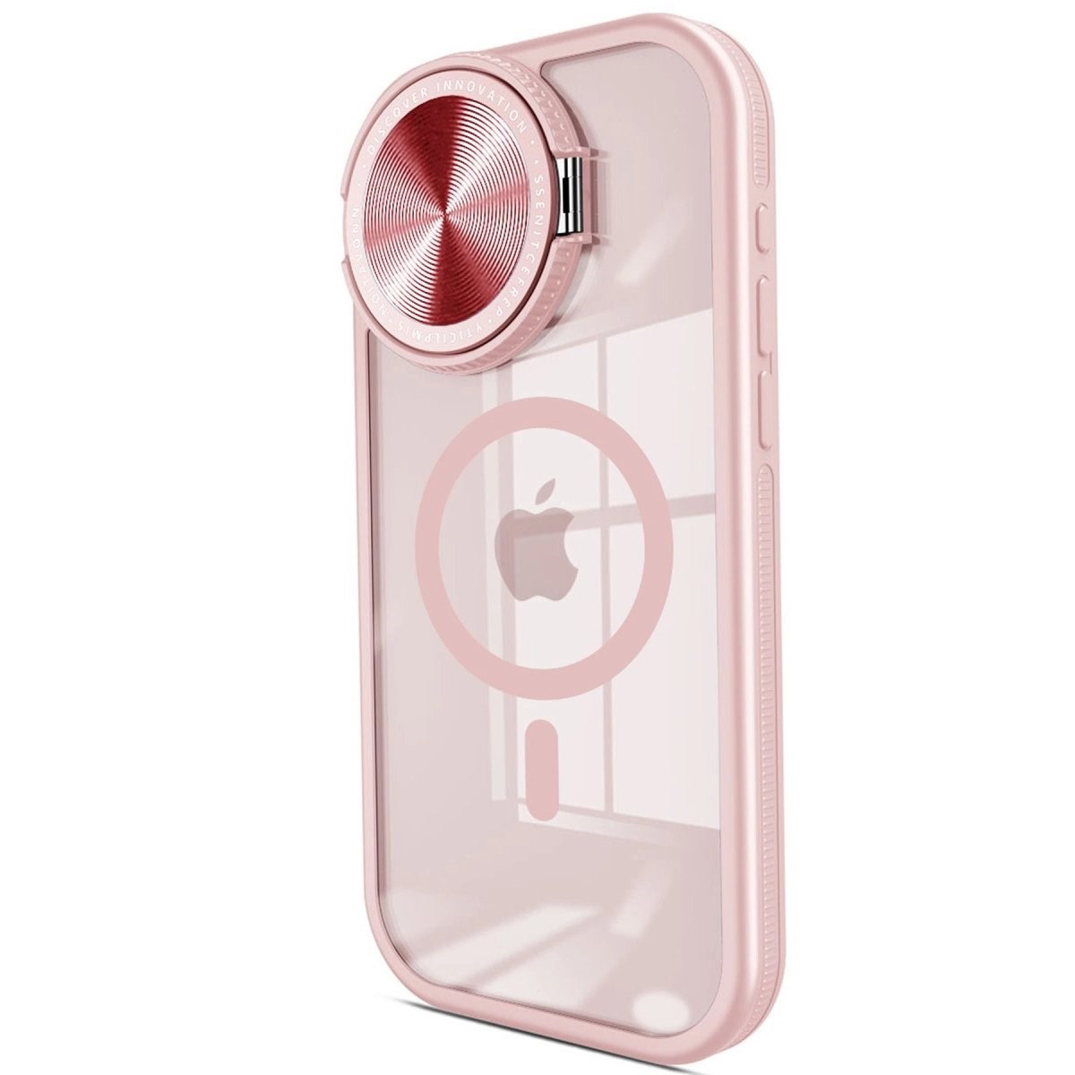 İphone 15 Pro Max Kılıf Teleskop Lens Magsafe Silikon Kapak - Pembe