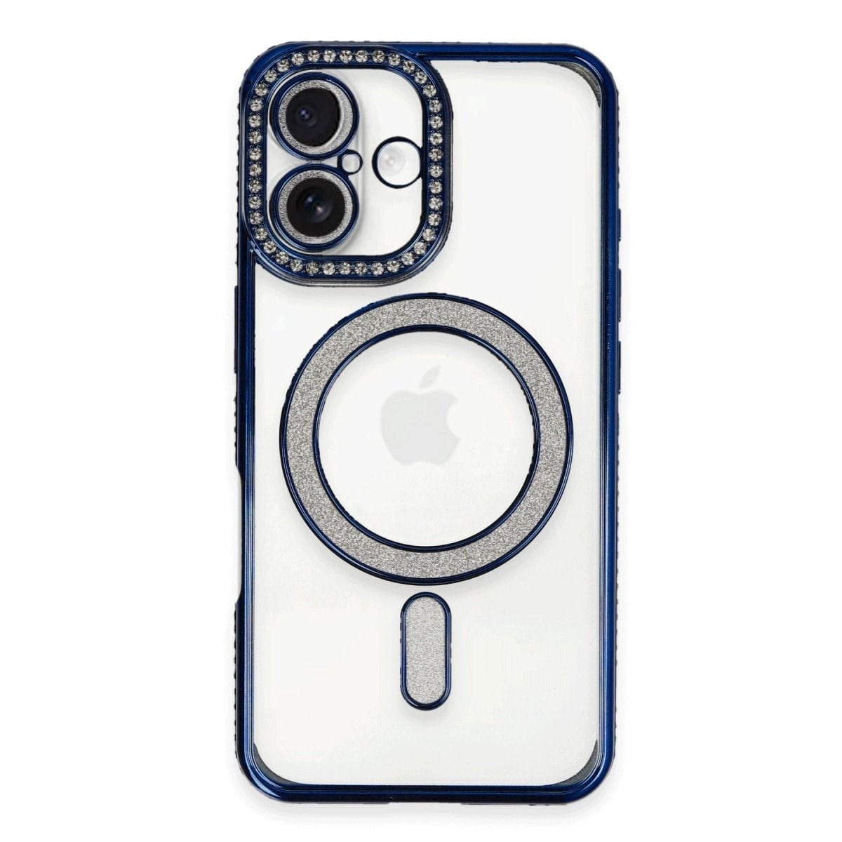 İphone 16 Plus Kılıf Joke Simli Magneticsafe Kılıf - Lacivert