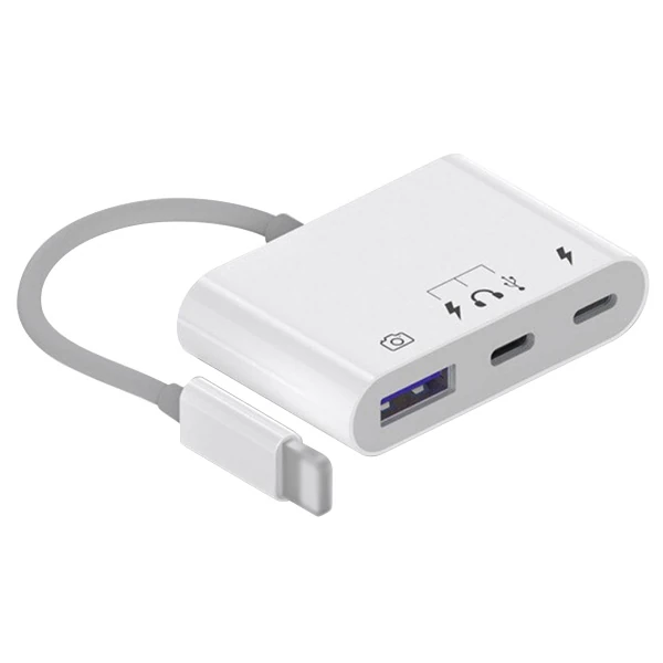 İPhone-Otg Hub -Usb Type C To Kulaklık ve Usb Kamera Okuyucu Otg-(1903)