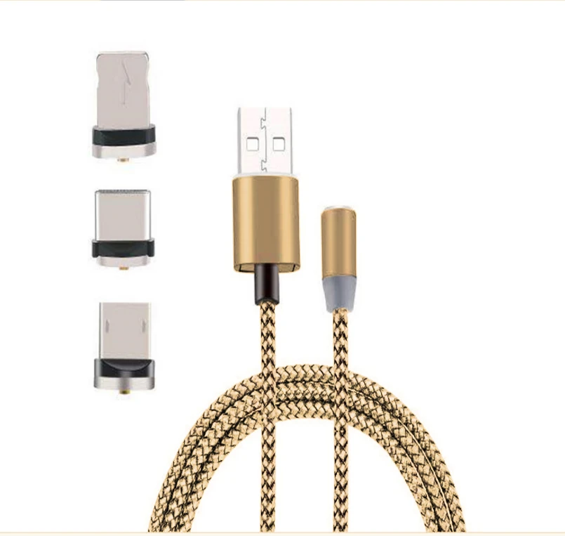 İphone Type-C Android 3  Yuvarlak Başlık Manyetik Şarj Usb Kablosu-(1903)