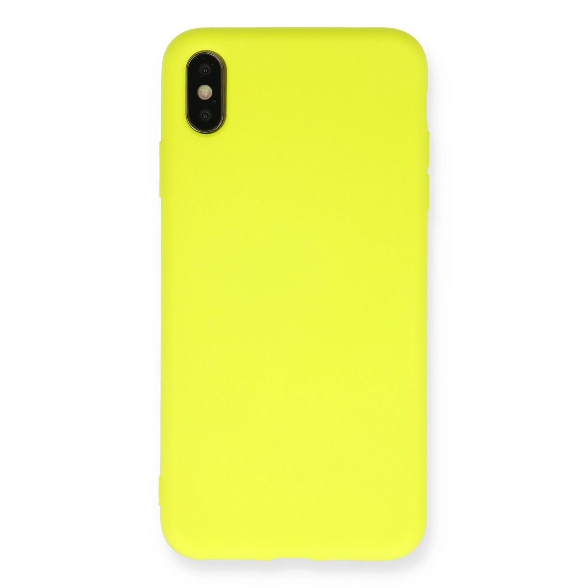 İphone X Kılıf Nano İçi Kadife Silikon - Sarı