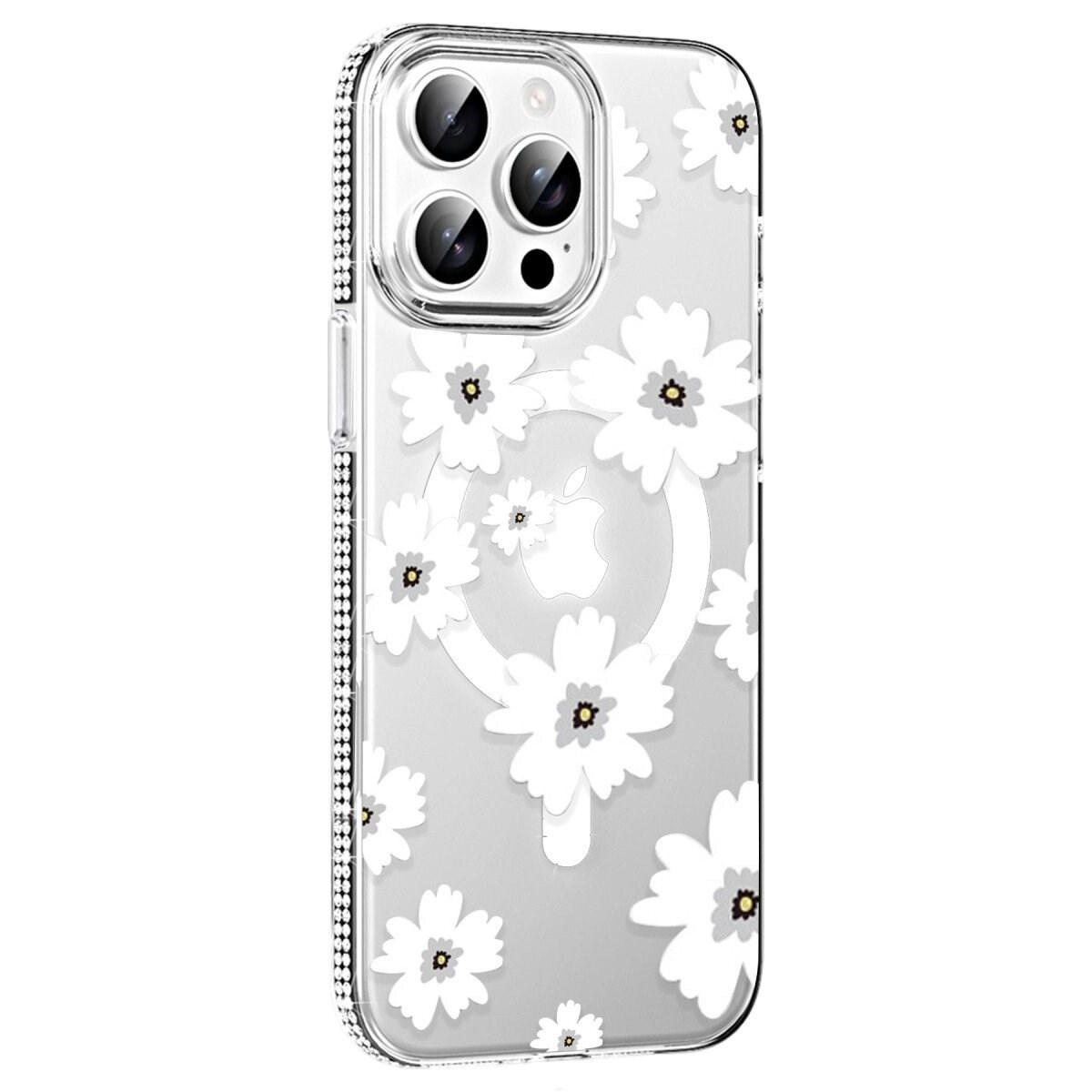 Joko Apple İphone 15 Pro Max Floral Magsafe Kapak - Beyaz