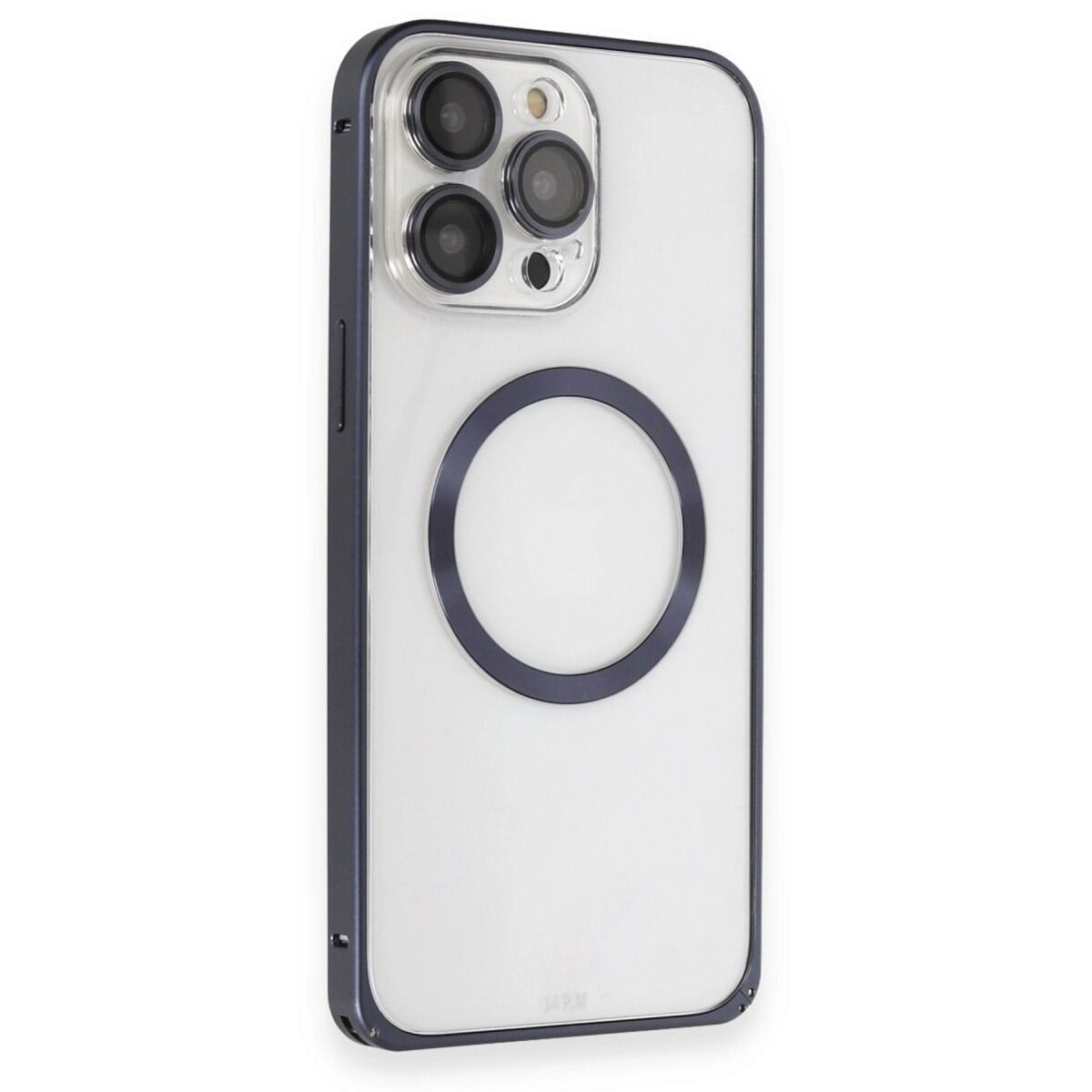 Joko Apple İphone 15 Pro Max Kılıf Metal Bumper Magneticsafe Kapak - Lacivert