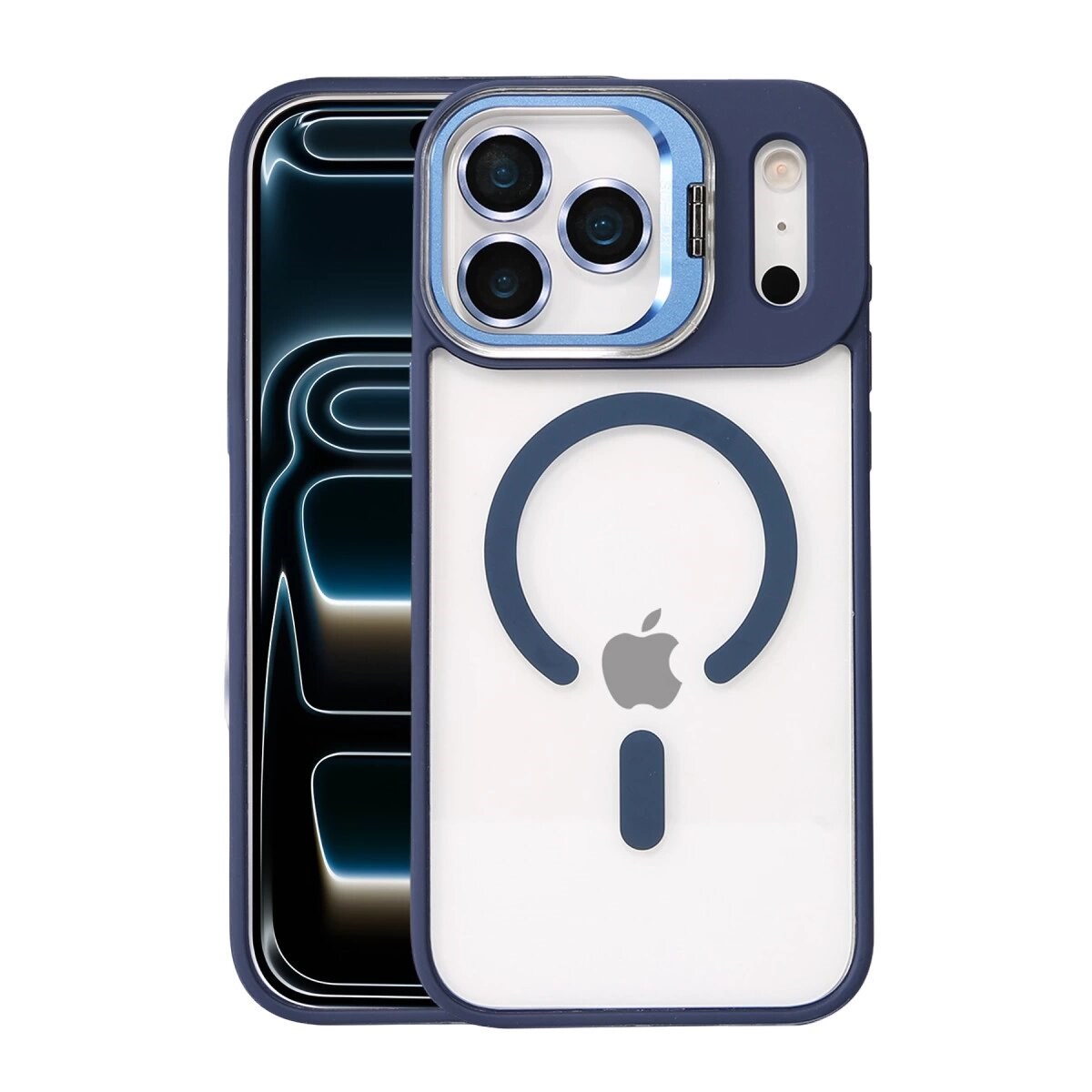 Joko Apple İphone 17 Pro Max Remim Lensli Magsafe Standlı Kapak - Lacivert