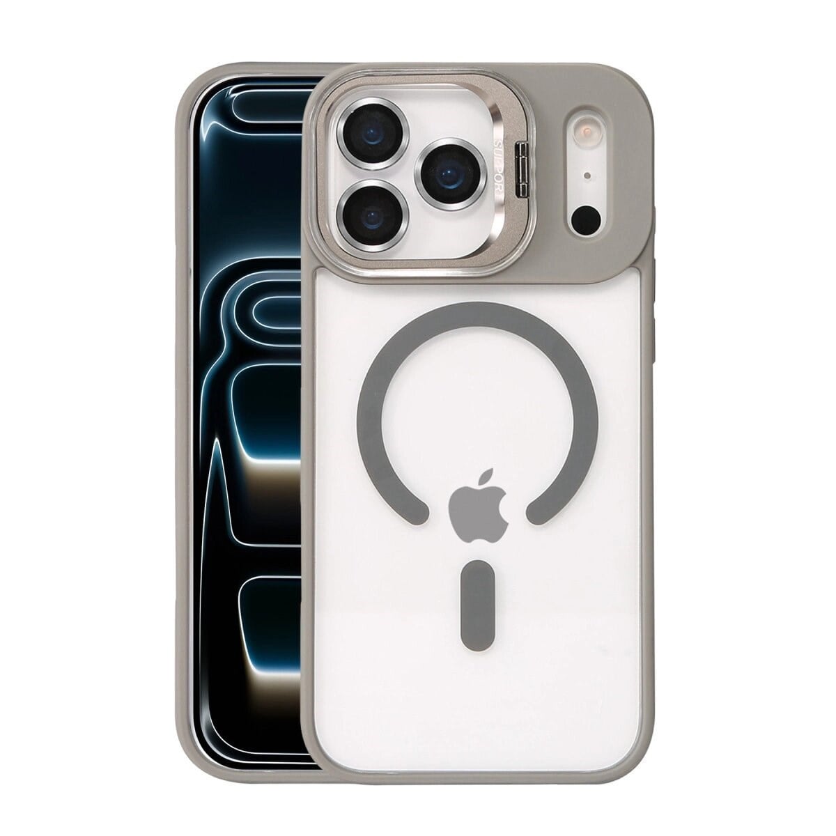 Joko Apple İphone 17 Pro Remim Lensli Magsafe Standlı Kapak - Titan Gri