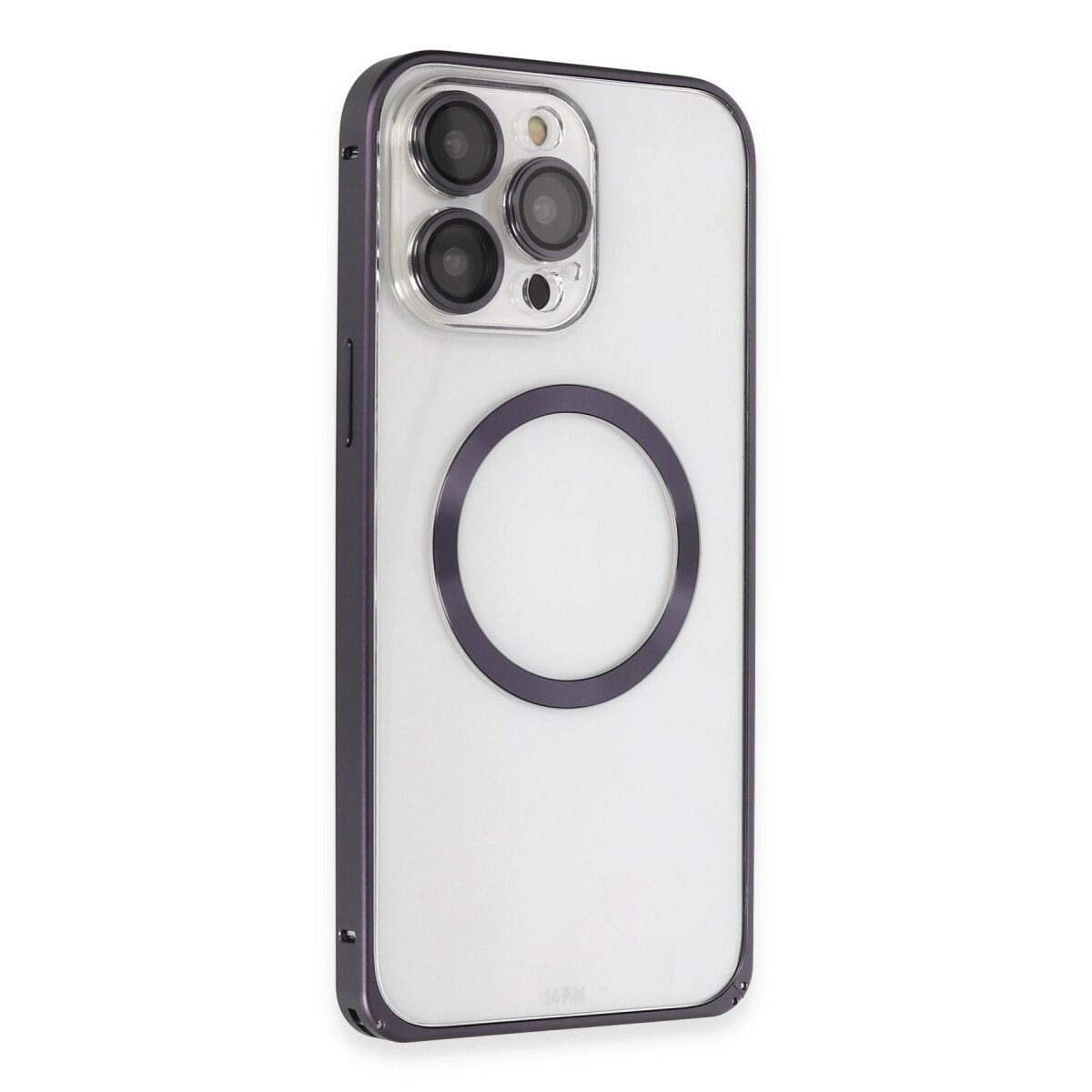 Joko İphone 14 Pro Kılıf Metal Bumper Magneticsafe Kapak - Derin Mor