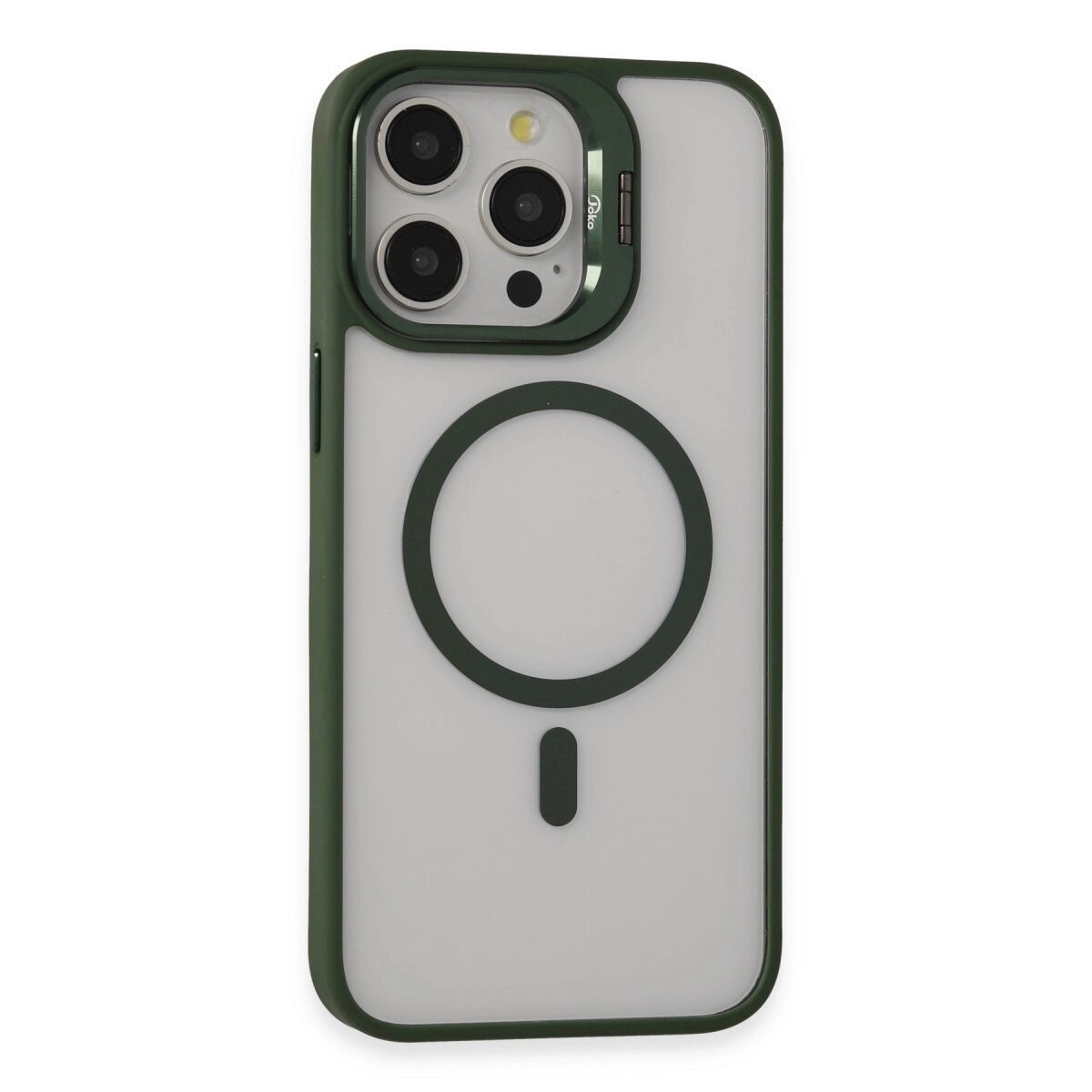Joko İphone 15 Pro Kılıf Roblox Lens Magsafe Standlı Kapak - Koyu Yeşil