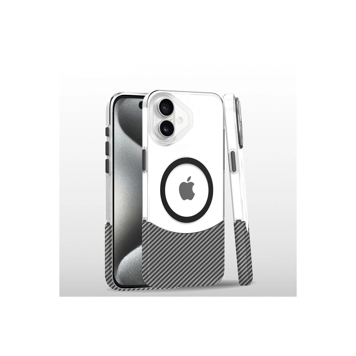Joko İphone 16 Plus Carbon Puzzle Magsafe Kapak - Beyaz