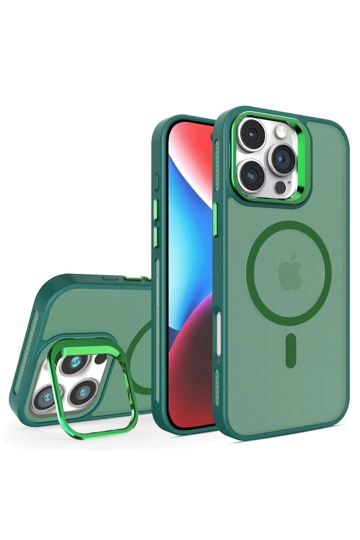 Joko iPhone 16 Pro Flet Lens Magsafe Kapak - Koyu Yeşil