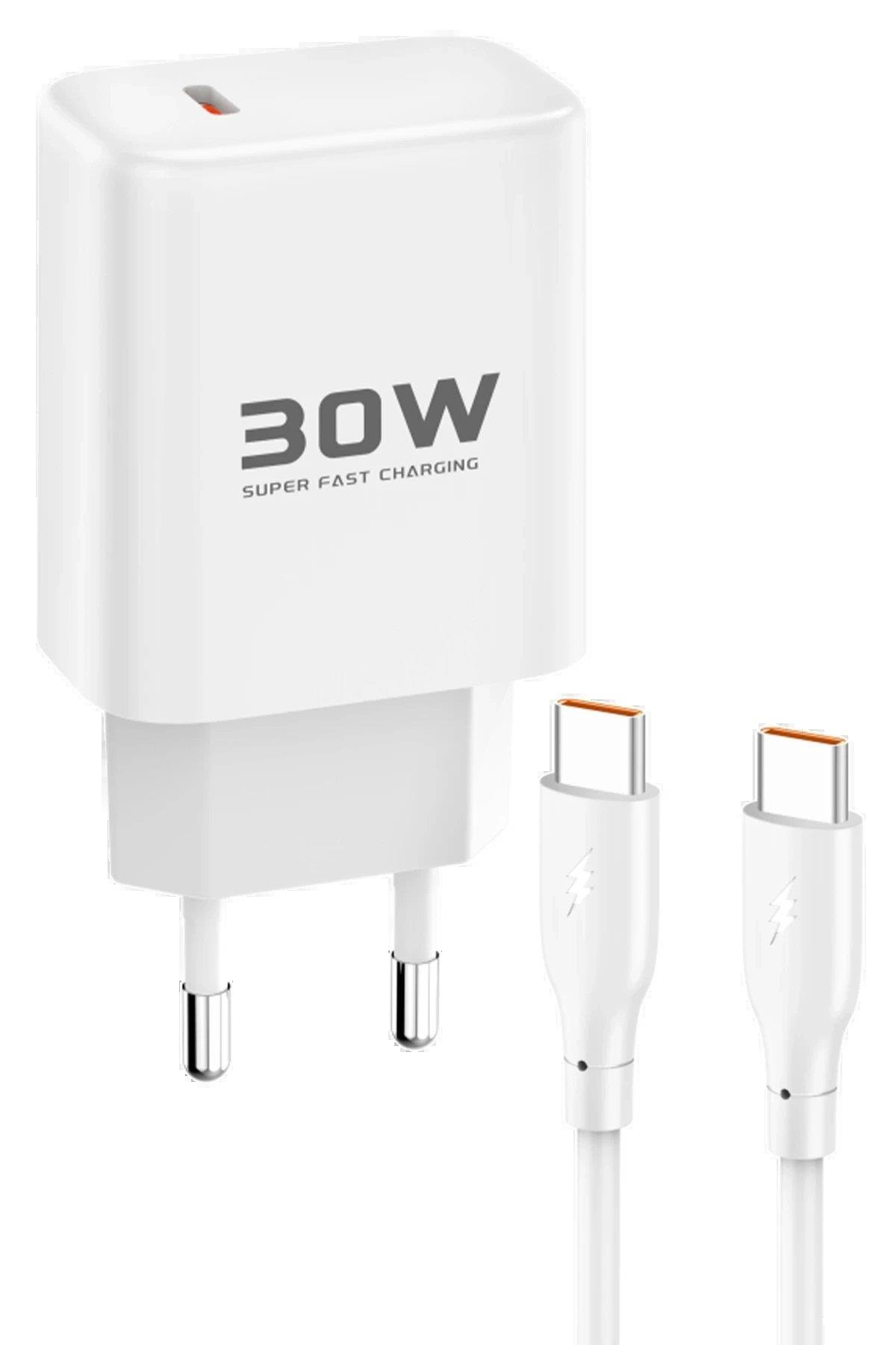 Joko JK89 30W Type-C Çıkışlı Ekstra DC67 1M Type-C to Type-C Kablolu PD Şarj Cihazı - Beyaz