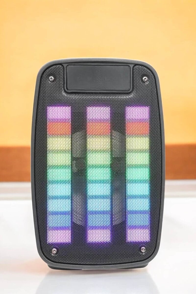 Kablosuz Bluetooth Hoparlör Taşınabilir 6.5 inç LED Işık Kareoke