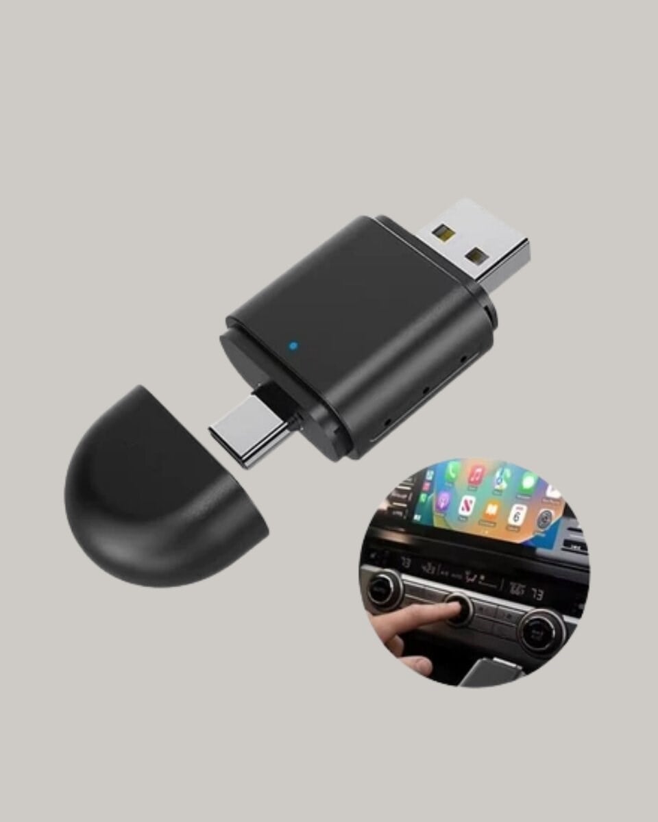 Kablosuz CarPlay ve Android Auto Dönüştürücü – USB-A & Type-C Girişli Akıllı Adaptör