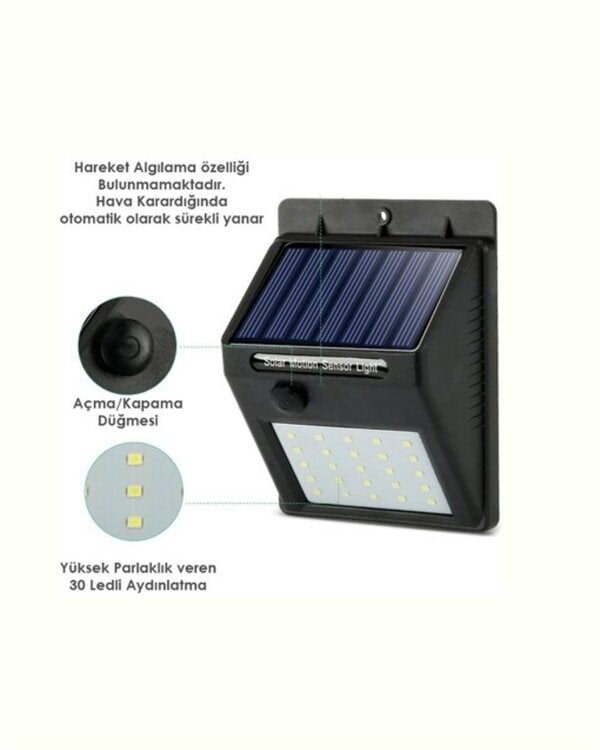 Kablosuz Solar LED Lamba | Bahçe, Veranda, Merdiven Işığı, Otomatik Aç-Kapa Sensörlü