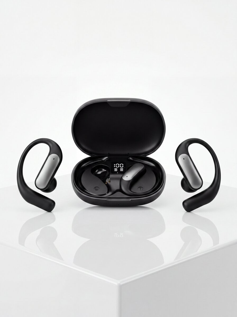 Kablosuz Spor Kulaklığı Kulak Kancalı Bluetooth Kulaklık Şarj Kutulu