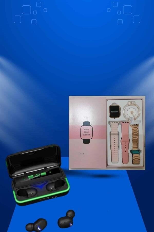 Kadınlara Özel Bileklik Hediyeli Akıllı Saat ve Dijital Göstergeli ANC Özellikli Bluetooth Kulaklık